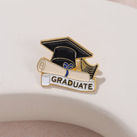 Graduation Season Alloy Brooch Pin Set with Bouquet, Certificate, and Mortarboard Designs