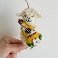 Handmade Felt Sheep Keychain Bag Charm