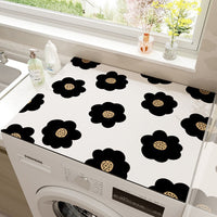 Floral Washing Machine Dust Cover Refrigerator Absorbent Mat Diatomaceous Earth Cabinet Pad