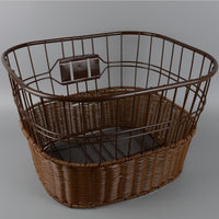 Vintage Woven Bicycle Basket for Front Handlebar or Rear Rack, Large Capacity Storage