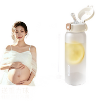 Tritan Straw Water Bottle for Pregnant Women and Students, Portable with Scale, High Temperature Resistant