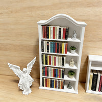 Miniature Dollhouse Bookshelf Figurine Ornament for Living Room Desktop Decor