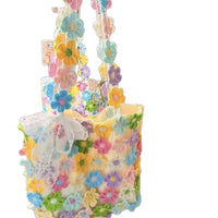 Handmade Crochet Rainbow Floral Shoulder Bag DIY Kit for Women