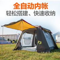 Automatic Hydraulic Pop-Up Camping Tent with Sun Shelter for Outdoor Hiking