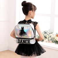 Kids Holographic Ballet Dance Backpack for Girls, Latin Dance Practice Bag
