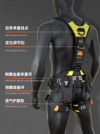 GOLM Full Body 5-Point Harness for High-Altitude Work, Climbing, and Rescue with Lanyard