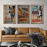 Vintage American Bicycle Wall Art Print for Study and Home Decor