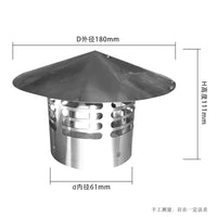 Stainless Steel Rain Cap for Chimney Flue Pipe, Anti-Downdraft Exhaust Vent Cover for Camping Stove