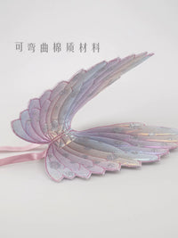 Kids' Butterfly Fairy Wings with Wand and Headpiece Set, Gradient Color Angel Costume Prop