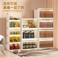 Foldable Outdoor Camping Storage Cabinet with Multiple Tiers, Easy Assembly Plastic Organizer for Home, Toys, and Snacks