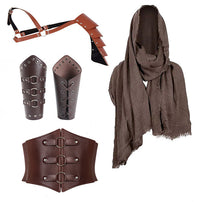 Medieval Renaissance Knight Hooded Cloak Cosplay Costume Set