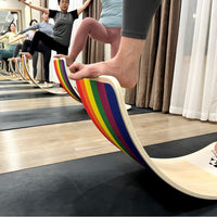 Large Wooden Pilates Balance Board for Core Training and Yoga Fitness