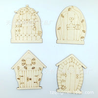 Miniature Wooden Fairy Garden Doors, Unfinished DIY Craft Kit, 48-Pack