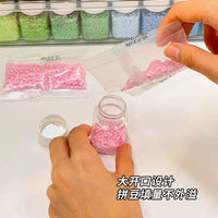 Perler Bead Storage Box Set with 54-Color Particle Dispensing Bottles, Large Capacity Transparent Organizer for Craft Tools
