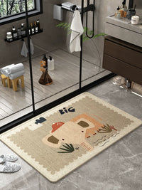 Linen Weave Absorbent Quick-Dry Non-Slip Bathroom Mat