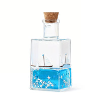 Creative Drifting Bottle Desktop Ornament with Fluid Motion - Pirate Ship Micro Landscape DIY Decor