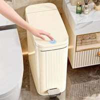 Slim Pedal Trash Can with Lid for Bathroom Kitchen Living Room, 10L