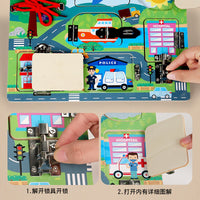 Montessori Busy Board for Toddlers, Educational Activity Toy with Locks and Laces, Early Learning Sensory Board