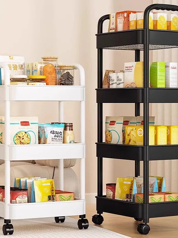 3-Tier Rolling Utility Cart with Wheels for Books, Toys, and Snacks