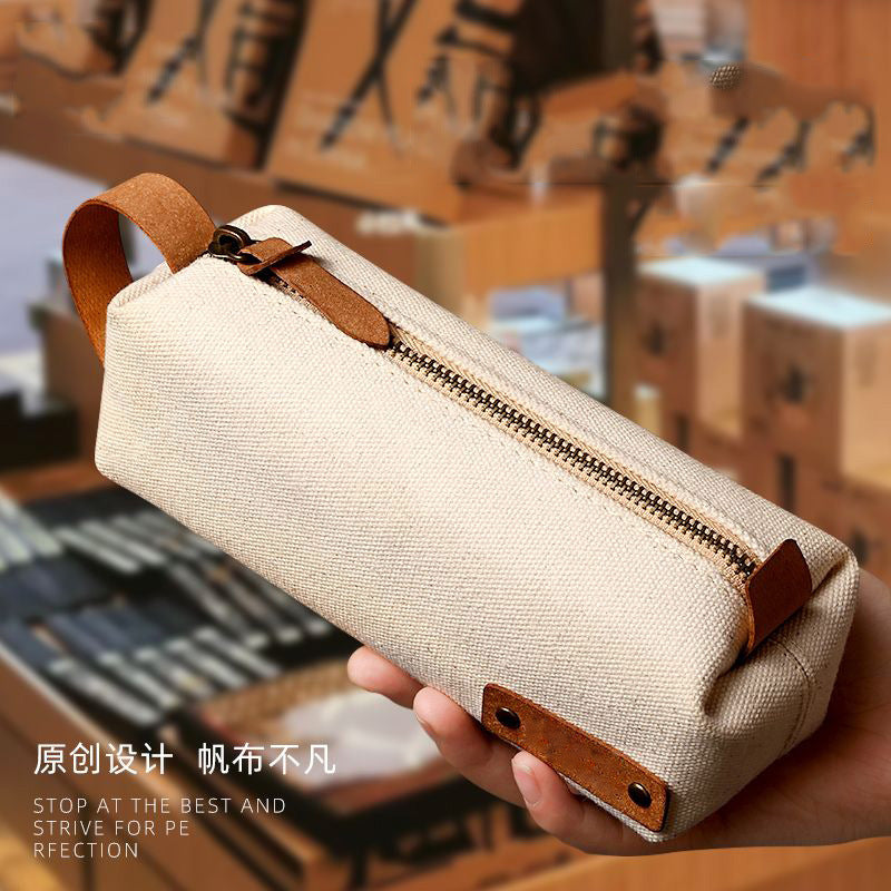 Portable Large Capacity Pencil Case with Zipper for Students