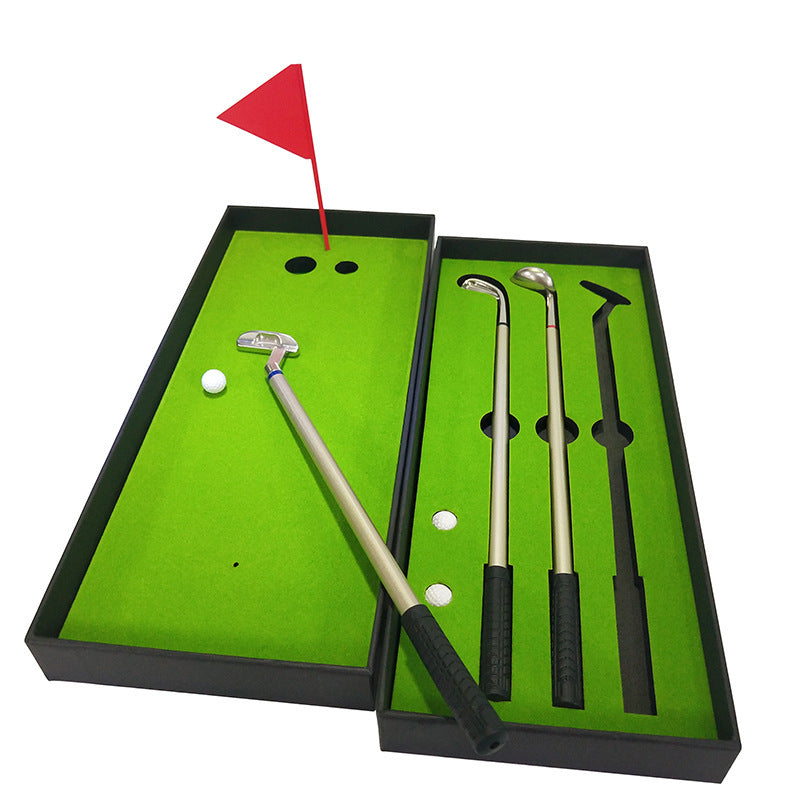 Golf Club Pen Set with Mini Putting Green Gift Box