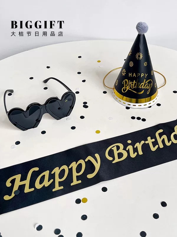 Birthday Boy Party Decorations Set - Sash, Hat, and Glasses for Men's Celebrations