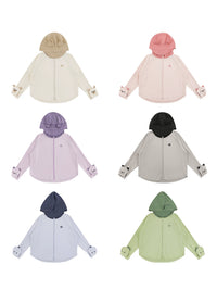 Kids' UPF 50+ Sun Protection Hoodie Jacket with Gloves for Summer