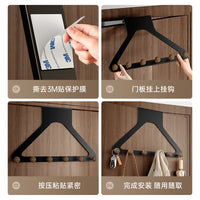Over-the-Door Hook Rack for Clothes and Bags, No-Drill Strong Adhesive