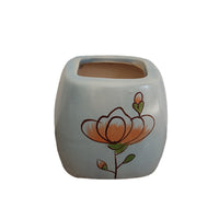Hand-Painted Embossed Ceramic Succulent Planter Pot