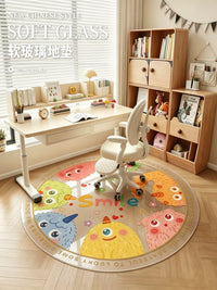 Round PVC Chair Mat for Hard Floors, Transparent Non-Slip Floor Protector for Office and Kids' Study Chairs
