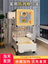 Splash-Proof Parrot Cage with Accessories for Small to Medium Birds