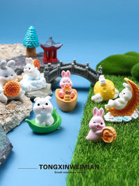 Cute Rabbit Blind Bag Figurines & Miniature Ornaments for Desk Decor and Micro Landscapes