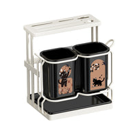 Countertop Kitchen Utensil Holder with Knife Rack and Drainer