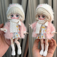 Doll Clothes Set for OB11 YMY GSC BJD 1/8 1/12 Dolls, 16-17cm Doll Dress Daily Wear