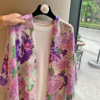 Ethnic Style Cotton Linen Scarf for Women - Long Warm Shawl for Autumn/Winter & Summer Air-Conditioned Rooms