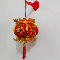 LED Light-Up Hexagonal Dragon and Phoenix Lantern for Chinese New Year Decoration