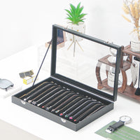 Jewelry Display Tray with Glass Lid, Dustproof Necklace Organizer Storage Box