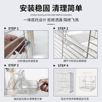 External Bird Bath and Feeder for Cages, Anti-Splash Design