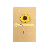 Creative Handmade Paper Flower Greeting Card, DIY Vintage Kraft Paper Dried Flower Card for Birthday and Holidays