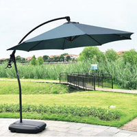 Outdoor Banana Umbrella with Water-Filled Base for Patio Garden Cafe