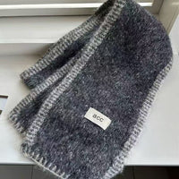 Vintage Blended Wool Knitted Scarf Korean Style Thickened Winter Neck Warmer
