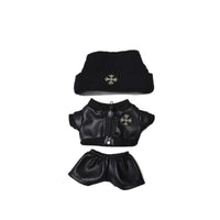 LABUBU Doll Outfit Set - Punk Style Leather Jacket, Pants, Skirt, Hat & Shoes for 15/17cm Dolls