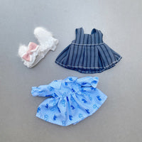 16-17cm BJD Doll Clothes OB11 Cute Casual Overalls Dress Set