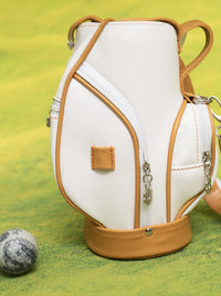 Women's Lightweight Golf Bag with Crown Decor, Portable Single Shoulder Wine Red Ball Pouch