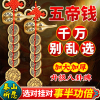 Feng Shui Wu Di Coin Gourd Charm for Doorways - Chinese Knot Brass Coins