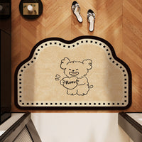Diatomaceous Earth Bath Mat, Super Absorbent Non-Slip Quick Dry Bathroom Floor Mat, Cartoon Cloud Shape