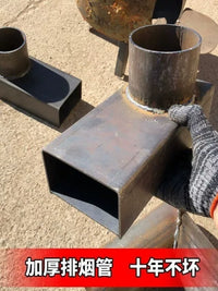 Stove Flue Pipe Elbow Connector for Home Heating Stoves, Thickened Welded Chimney Joint for Old-Fashioned Wood Stoves