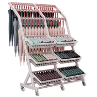 Multi-Layer Rolling Umbrella Display Rack for Retail Stores