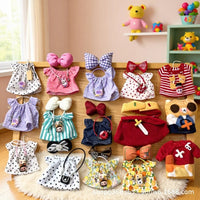Doll Clothes Set for 10-20cm Dolls - King Outfit, Floral Dress, Polka Dot Dress, Sweater Set