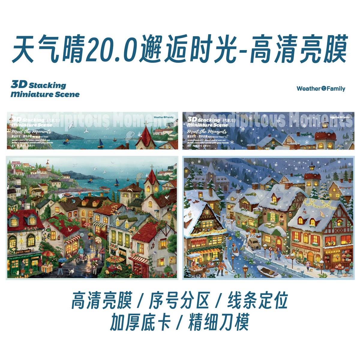 Weather Sunny 20.0 Encounter Time Series Diorama Stickers Street Scene Miniature Collage Toy for DIY Handcrafts